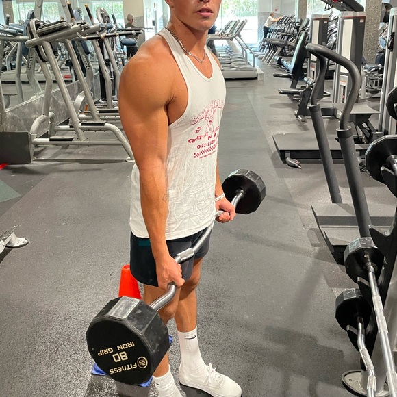 GYMSHARK TANK TOP SHIRT PIZZA COMPANY CHEAT DAY 2012 THE ORIGINAL BIG SLICE JOCK - Picture 9 of 16